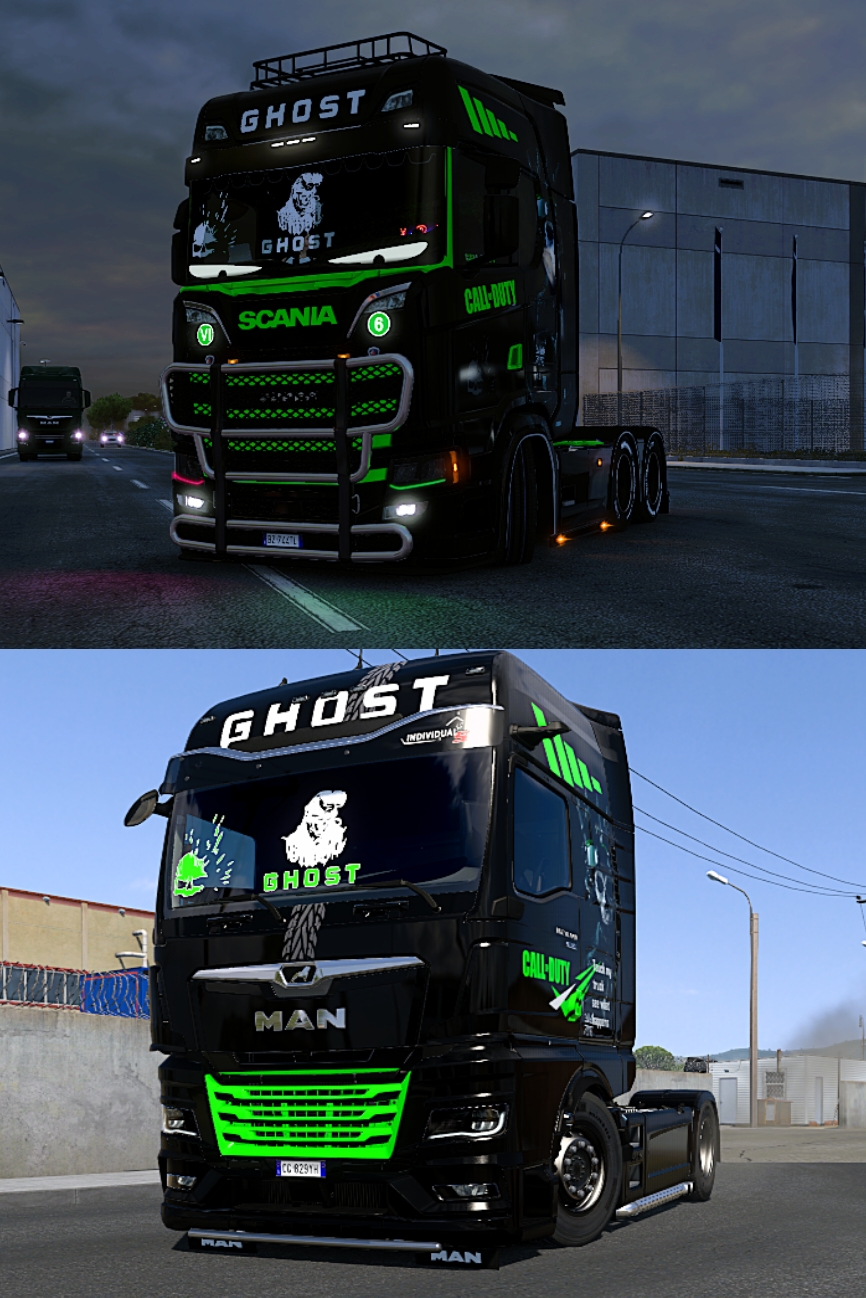 ETS 2 – Scania S/MAN TGX 2020 Call of Duty Ghost Skin V1.0 Modu – 1.53